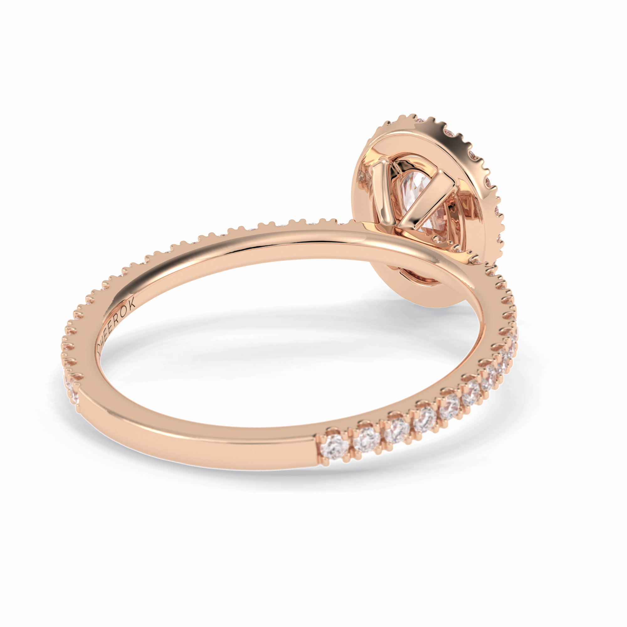 Celestial 0.75 Carat Oval VS1 Lab-Grown Halo Engagement Ring in 18k Rose Gold