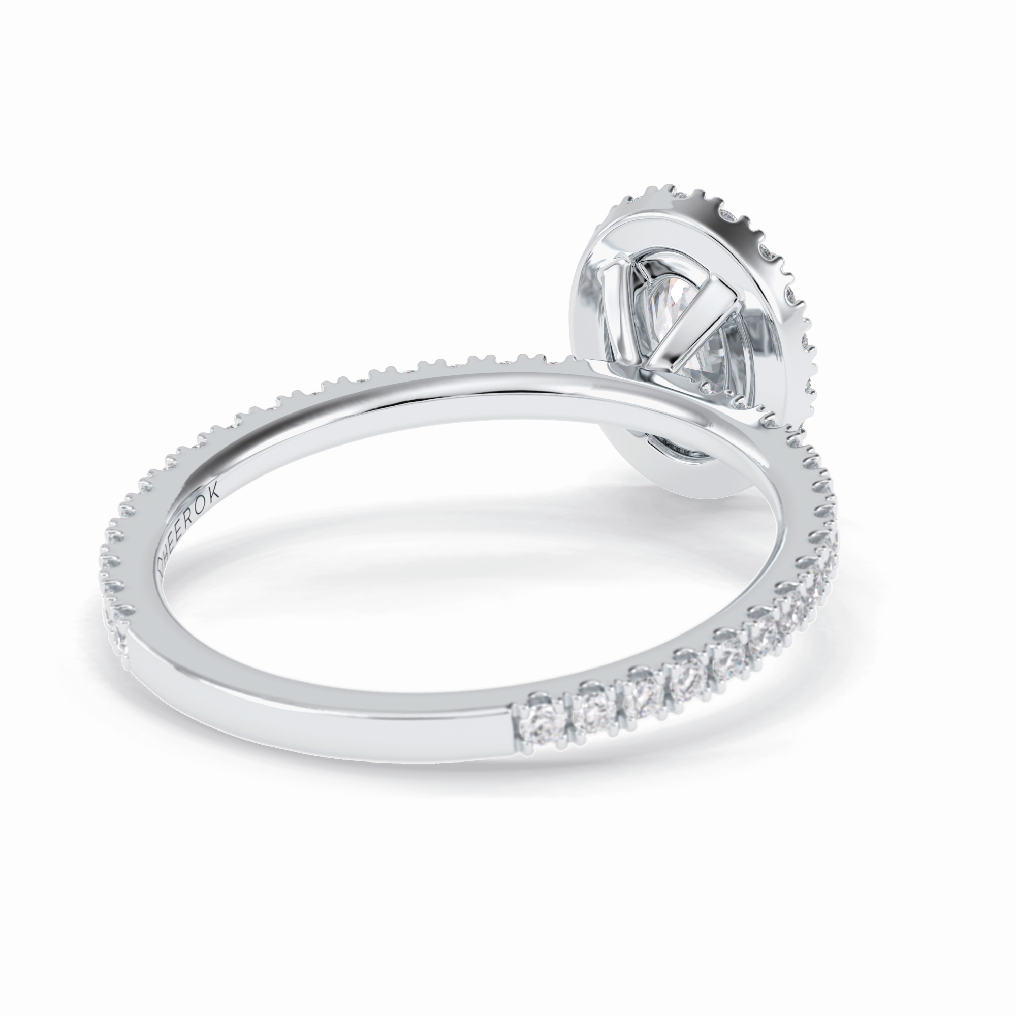 Celestial 0.75 Carat Oval VS1 Lab-Grown Halo Engagement Ring in 18k White Gold
