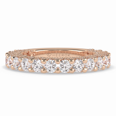 Celestial 1.48 Carat Round VVS1 Full Eternity Lab-Grown Wedding Band in 18K Rose Gold