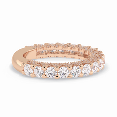 Celestial 1.48 Carat Round VVS1 Full Eternity Lab-Grown Wedding Band in 18K Rose Gold