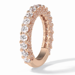 Celestial 1.48 Carat Round VVS1 Full Eternity Lab-Grown Wedding Band in 18K Rose Gold