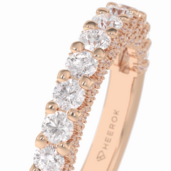 Celestial 1.48 Carat Round VVS1 Full Eternity Lab-Grown Wedding Band in 18K Rose Gold