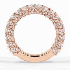 Celestial 1.48 Carat Round VVS1 Full Eternity Lab-Grown Wedding Band in 18K Rose Gold