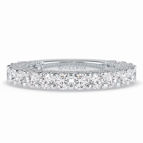 Celestial 1.48 Carat Round VVS1 Moissanite Eternity Wedding Band in 18K Gold