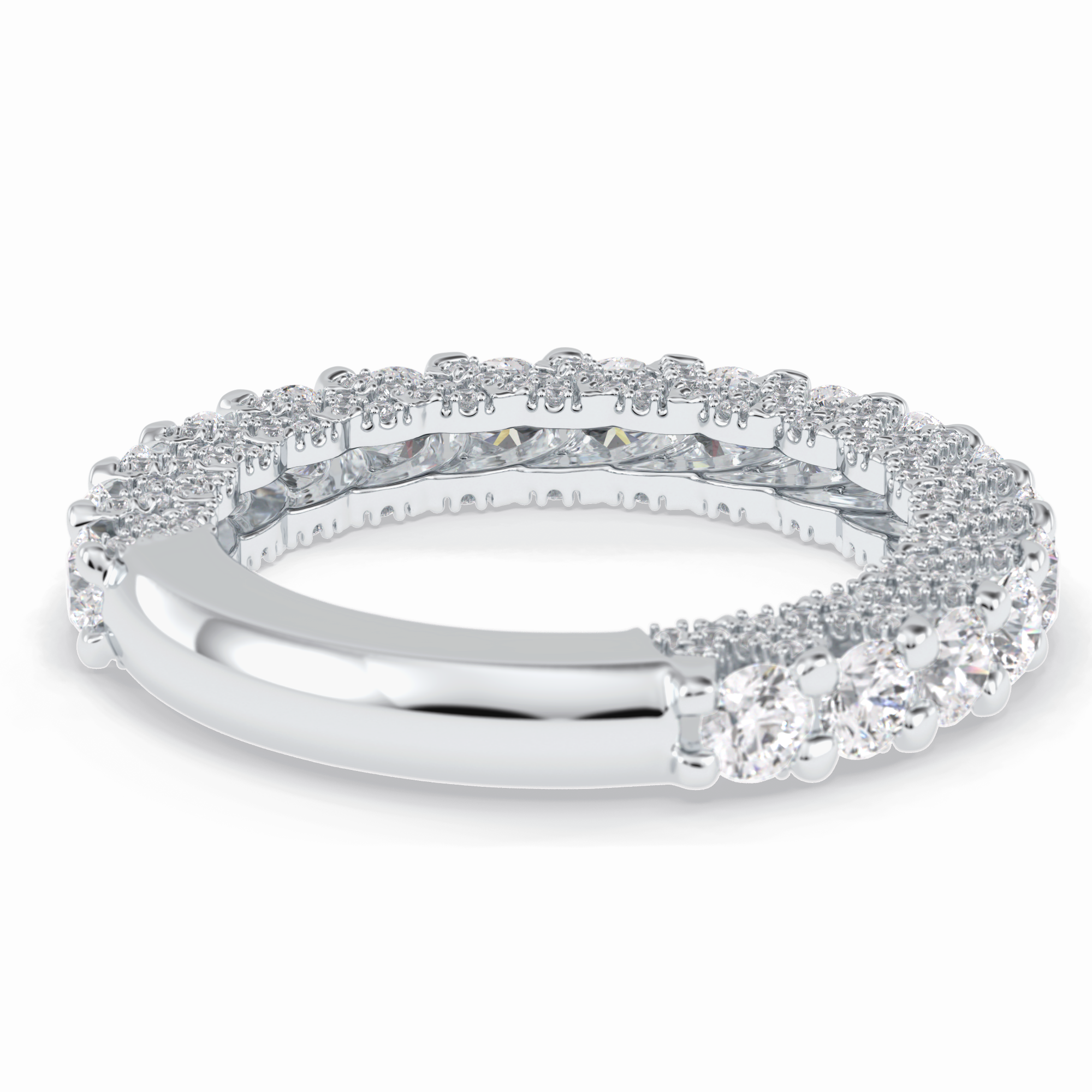 Celestial 1.48 Carat Round VVS1 Full Eternity Lab-Grown Wedding Band in 18K White Gold