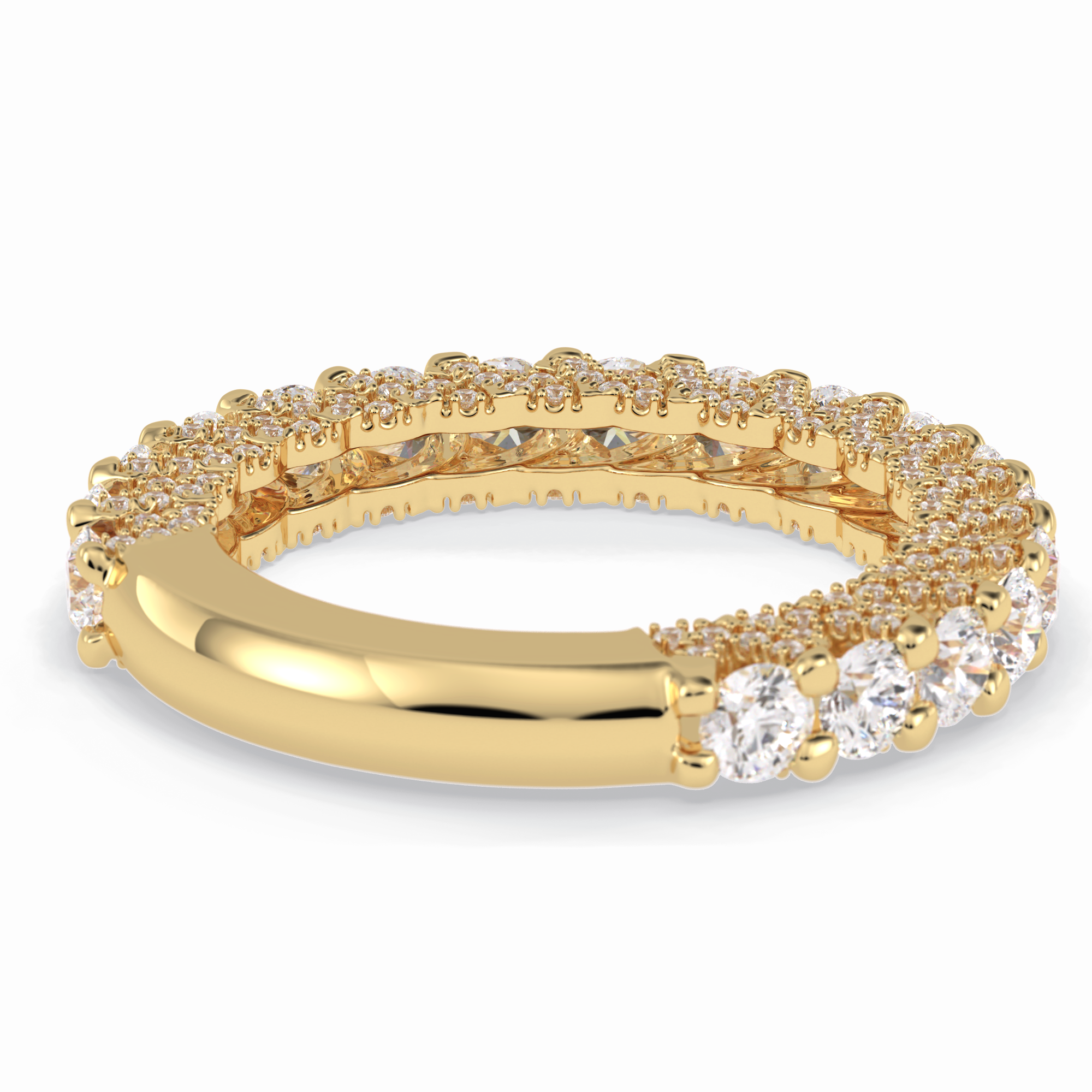 Celestial 1.48 Carat Round VVS1 Full Eternity Lab-Grown Wedding Band in 18K Yellow Gold