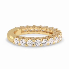 Celestial 1.48 Carat Round VVS1 Full Eternity Lab-Grown Wedding Band in 18K Yellow Gold
