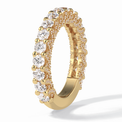 Celestial 1.48 Carat Round VVS1 Full Eternity Lab-Grown Wedding Band in 18K Yellow Gold