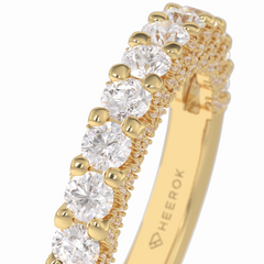Celestial 1.48 Carat Round VVS1 Full Eternity Lab-Grown Wedding Band in 18K Yellow Gold