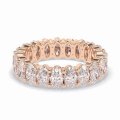 Celestial Bond 3.80 Carat Oval VVS1 Moissanite Full Eternity Wedding Band in 18K Rose Gold