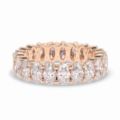 Celestial Bond 3.80 Carat Oval VVS1 Moissanite Full Eternity Wedding Band in 18K Rose Gold