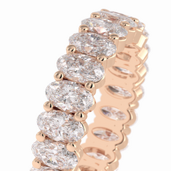Celestial Bond 3.80 Carat Oval VVS1 Moissanite Full Eternity Wedding Band in 18K Rose Gold