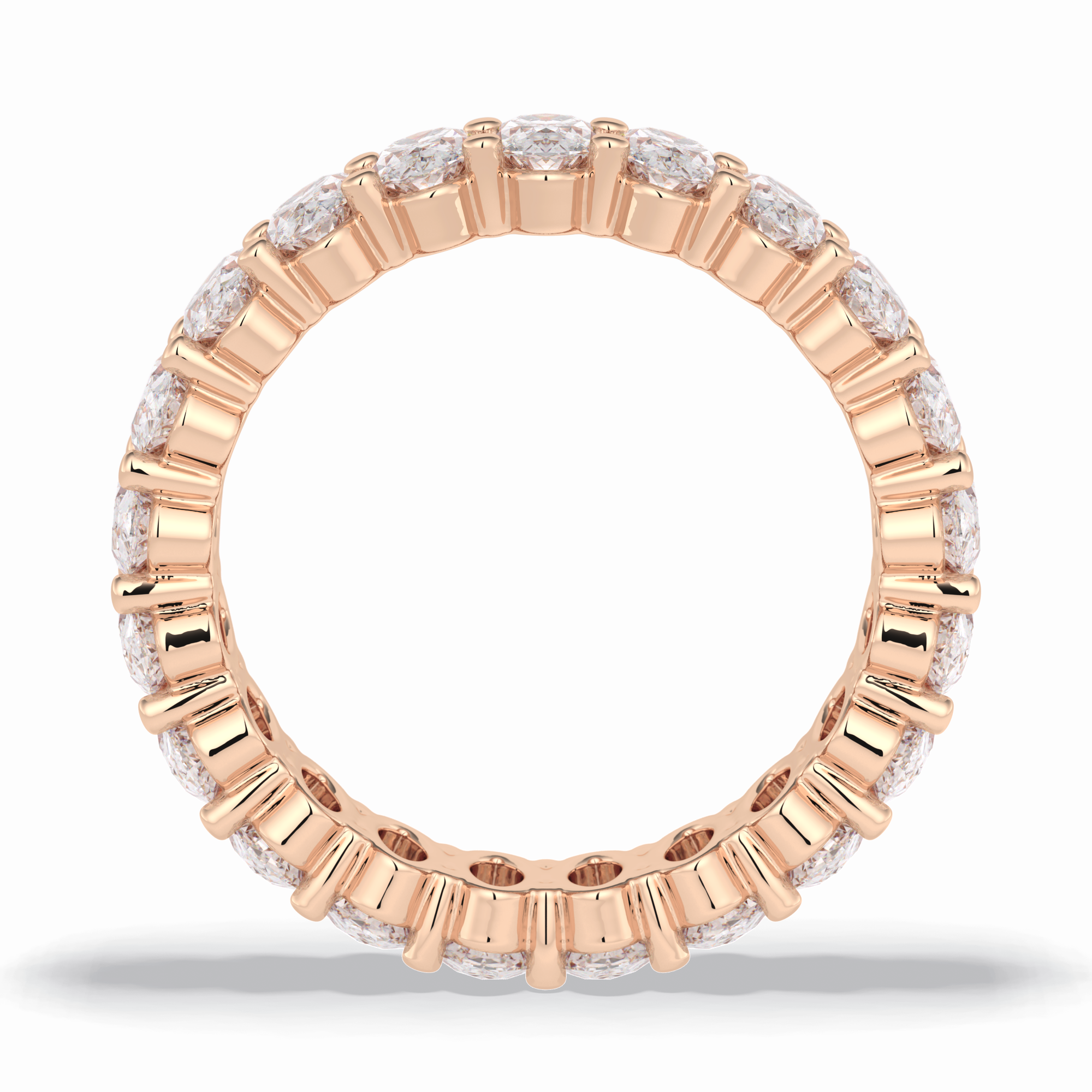 Celestial Bond 3.80 Carat Oval VVS1 Moissanite Full Eternity Wedding Band in 18K Rose Gold