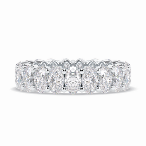 Celestial Bond 3.80 Carat Oval VVS1 Lab-Grown Full Eternity Wedding Band in 18K Gold