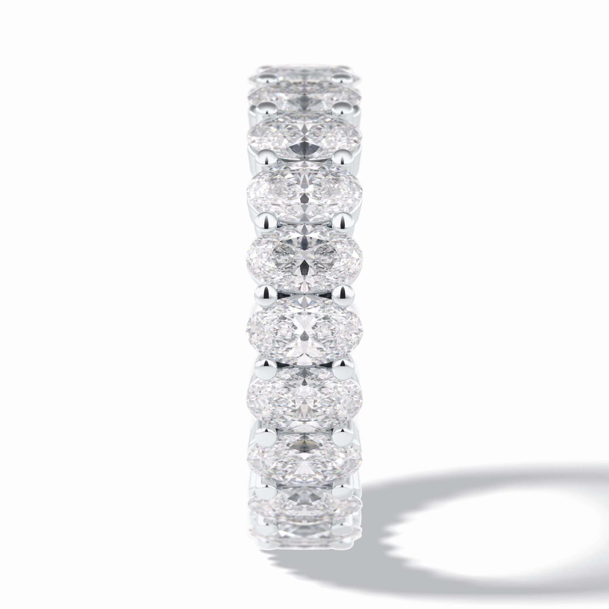 Celestial Bond 3.80 Carat Oval VVS1 Moissanite Full Eternity Wedding Band in 18K White Gold