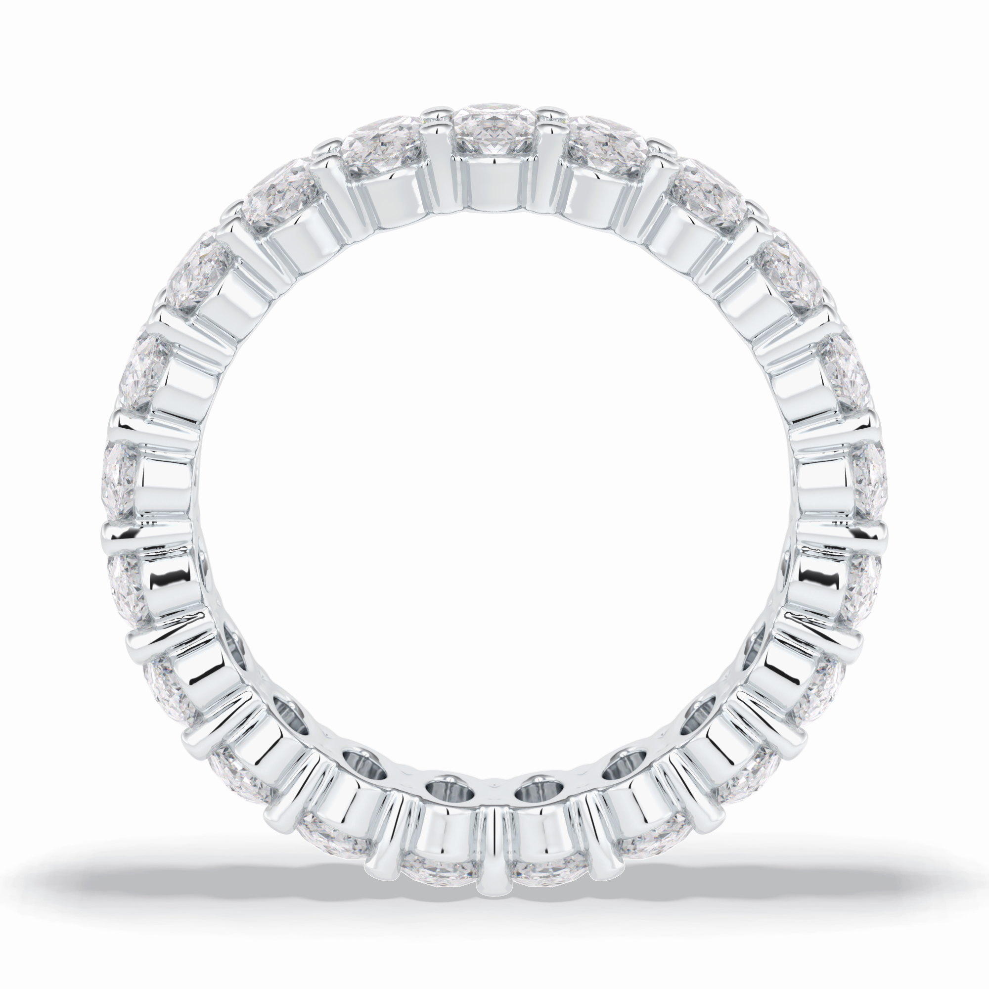 Celestial Bond 3.80 Carat Oval VVS1 Moissanite Full Eternity Wedding Band in 18K White Gold