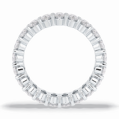Celestial Bond 3.80 Carat Oval VVS1 Moissanite Full Eternity Wedding Band in 18K White Gold