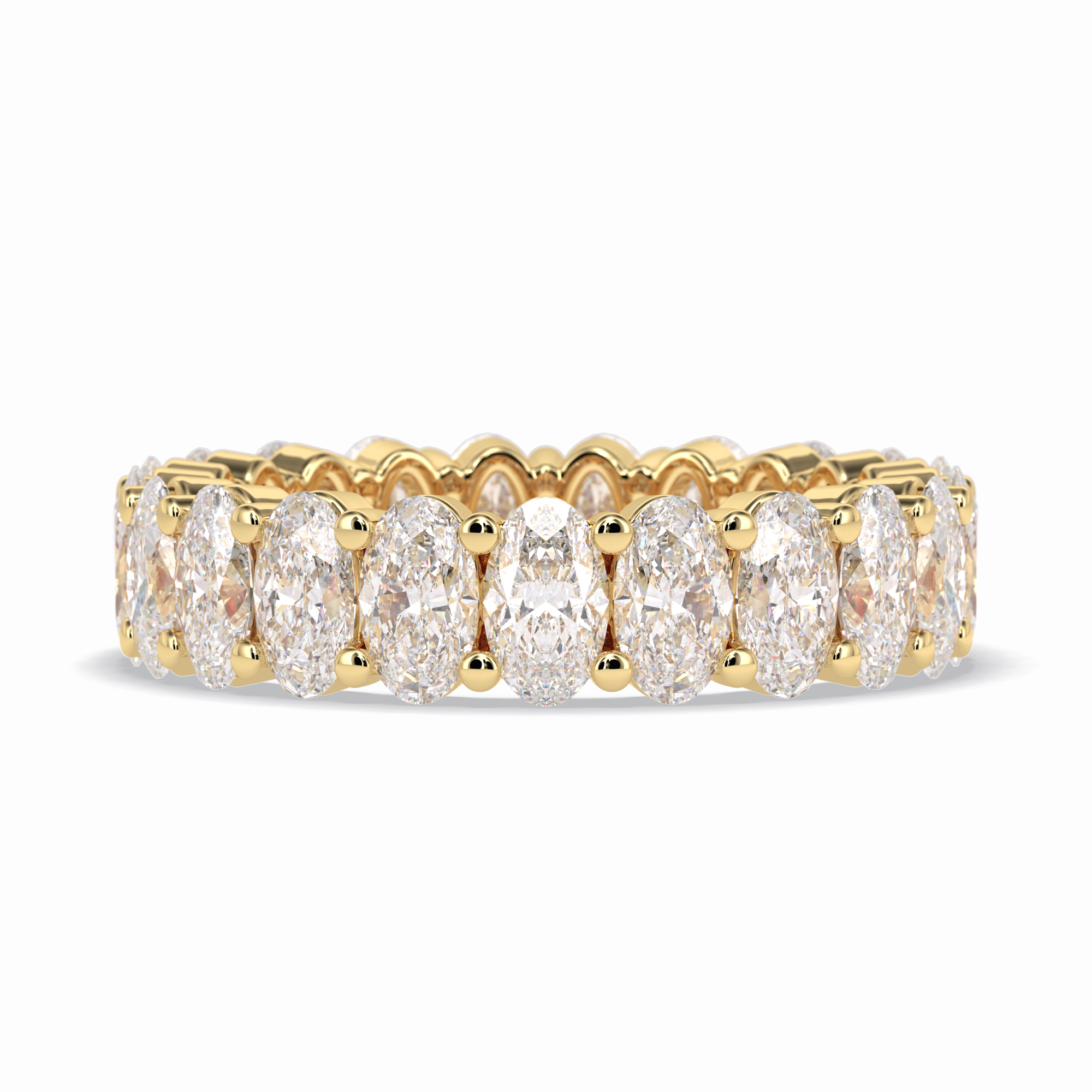 Celestial Bond 3.80 Carat Oval VVS1 Moissanite Full Eternity Wedding Band in 18K Yellow Gold