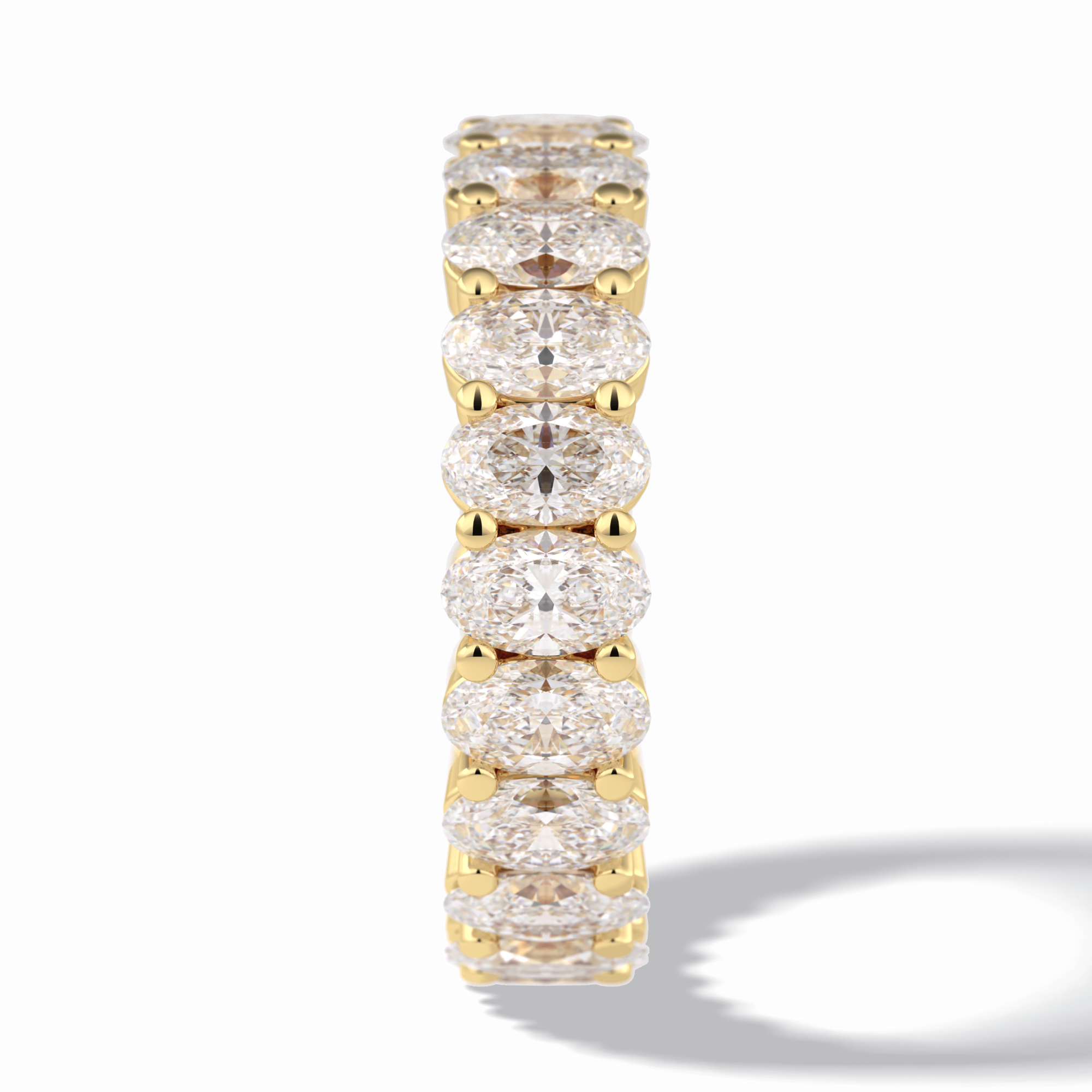 Celestial Bond 3.80 Carat Oval VVS1 Moissanite Full Eternity Wedding Band in 18K Yellow Gold