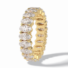 Celestial Bond 3.80 Carat Oval VVS1 Moissanite Full Eternity Wedding Band in 18K Yellow Gold