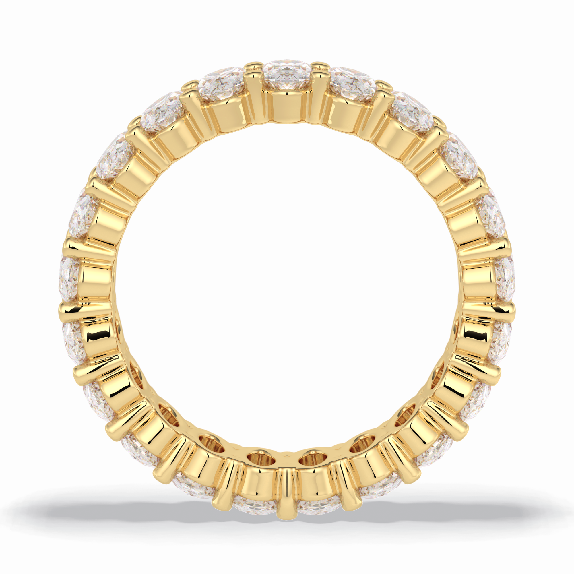 Celestial Bond 3.80 Carat Oval VVS1 Moissanite Full Eternity Wedding Band in 18K Yellow Gold