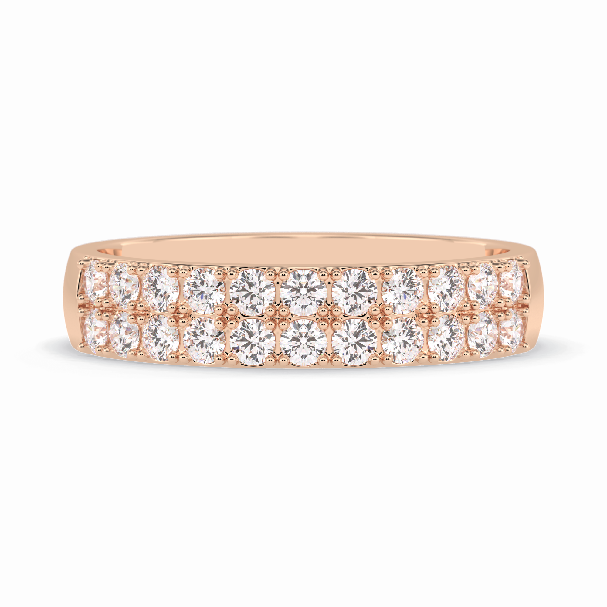 Celestial Echo 0.77 Carat Round VS1 Lab-Grown Wedding Band in 18K Rose Gold