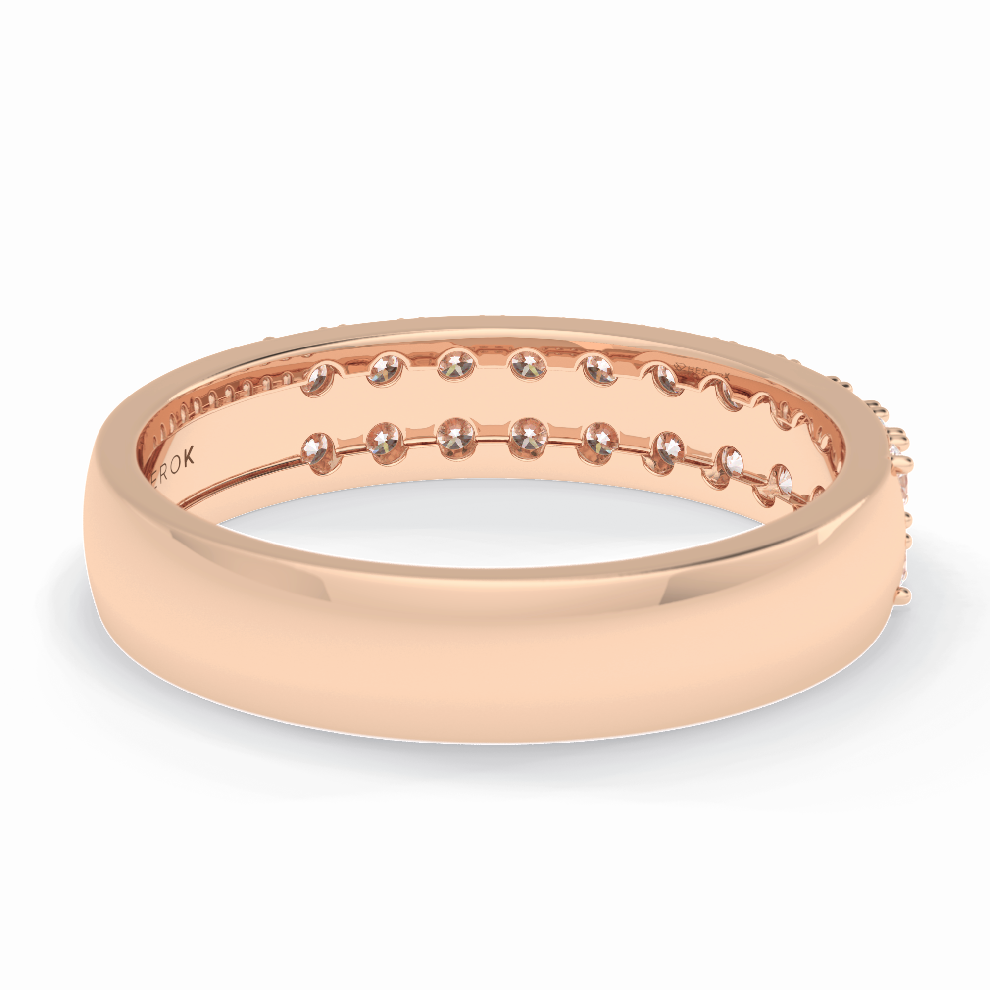 Celestial Echo 0.77 Carat Round VS1 Lab-Grown Wedding Band in 18K Rose Gold
