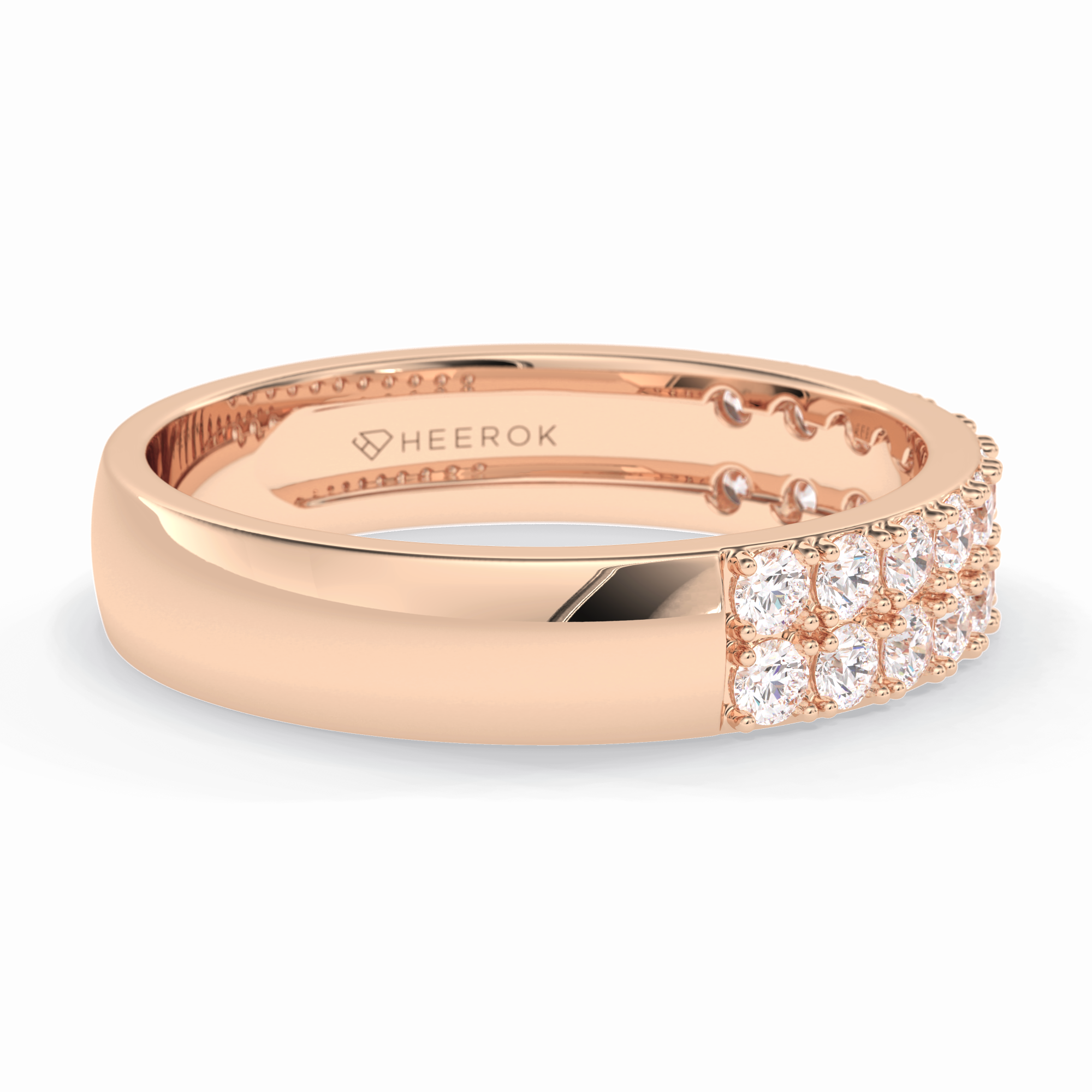 Celestial Echo 0.77 Carat Round VS1 Lab-Grown Wedding Band in 18K Rose Gold