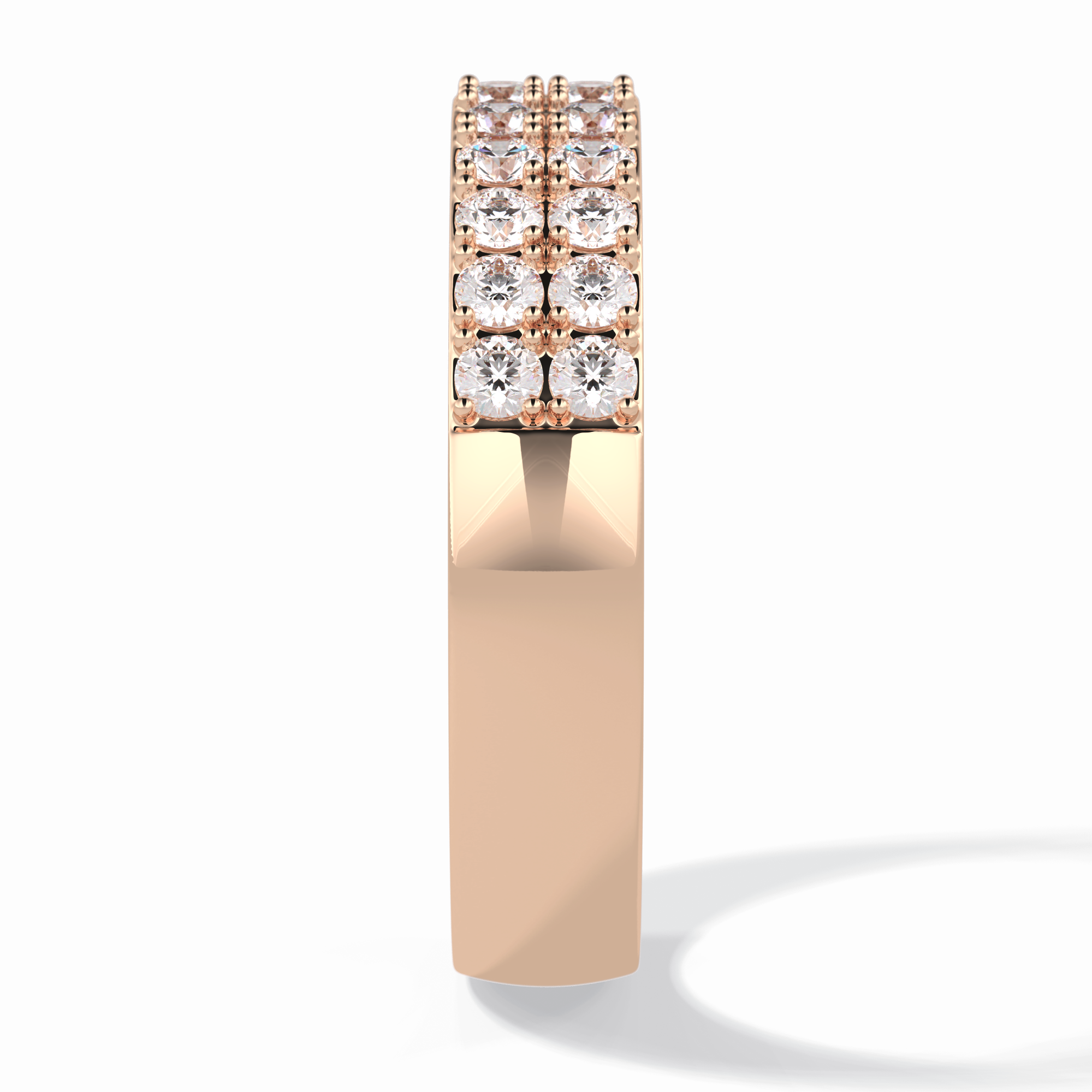 Celestial Echo 0.77 Carat Round VS1 Lab-Grown Wedding Band in 18K Rose Gold