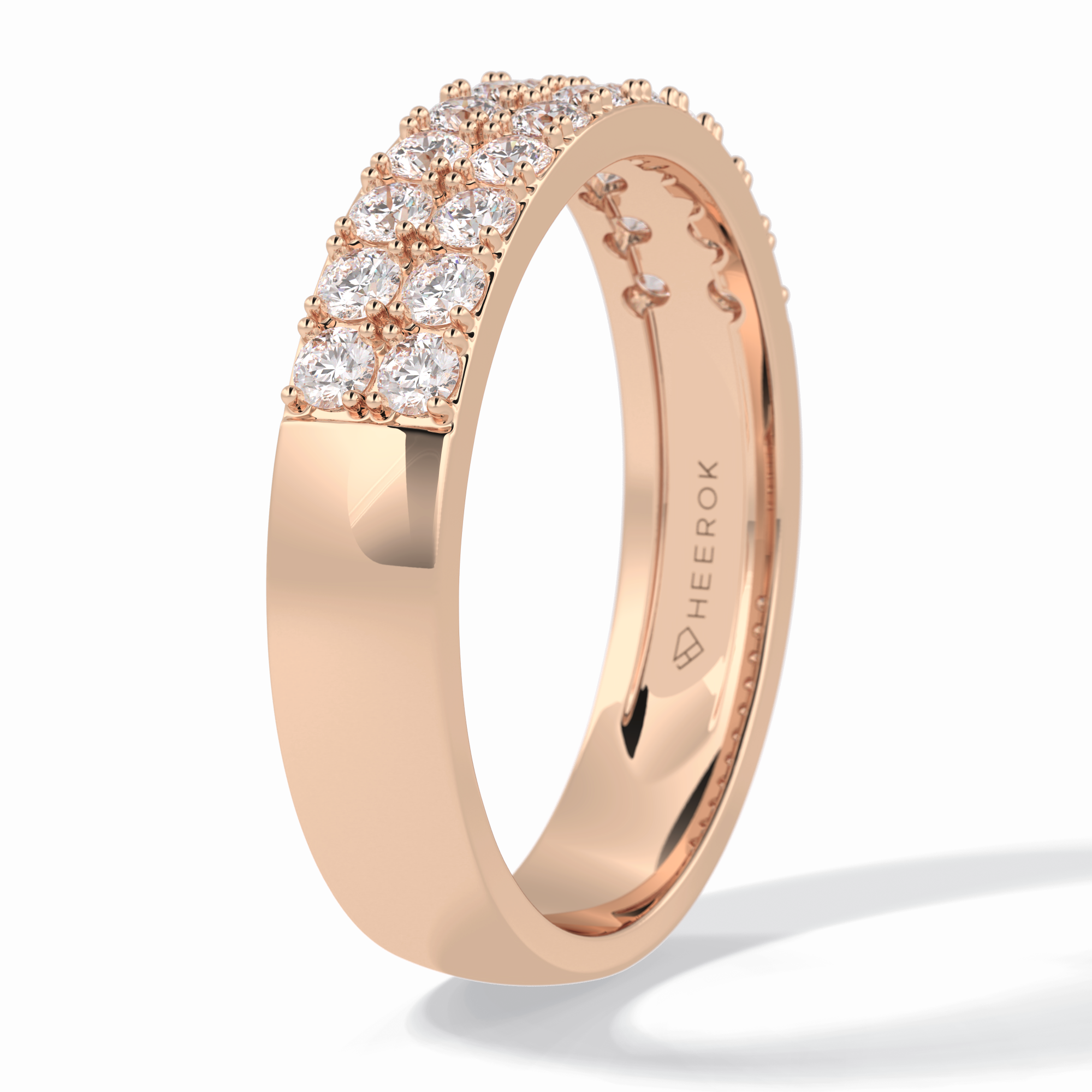 Celestial Echo 0.77 Carat Round VS1 Lab-Grown Wedding Band in 18K Rose Gold