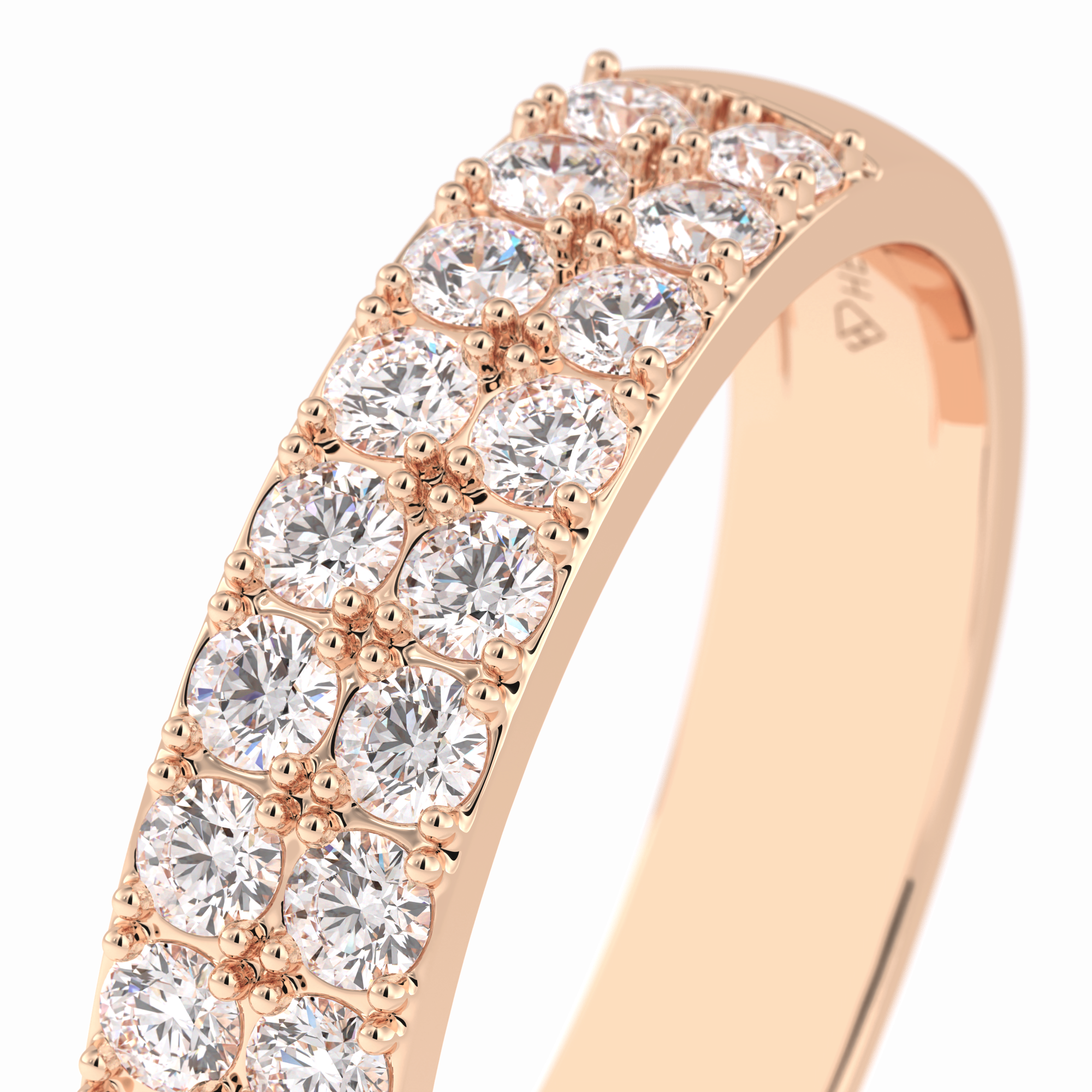 Celestial Echo 0.77 Carat Round VS1 Lab-Grown Wedding Band in 18K Rose Gold