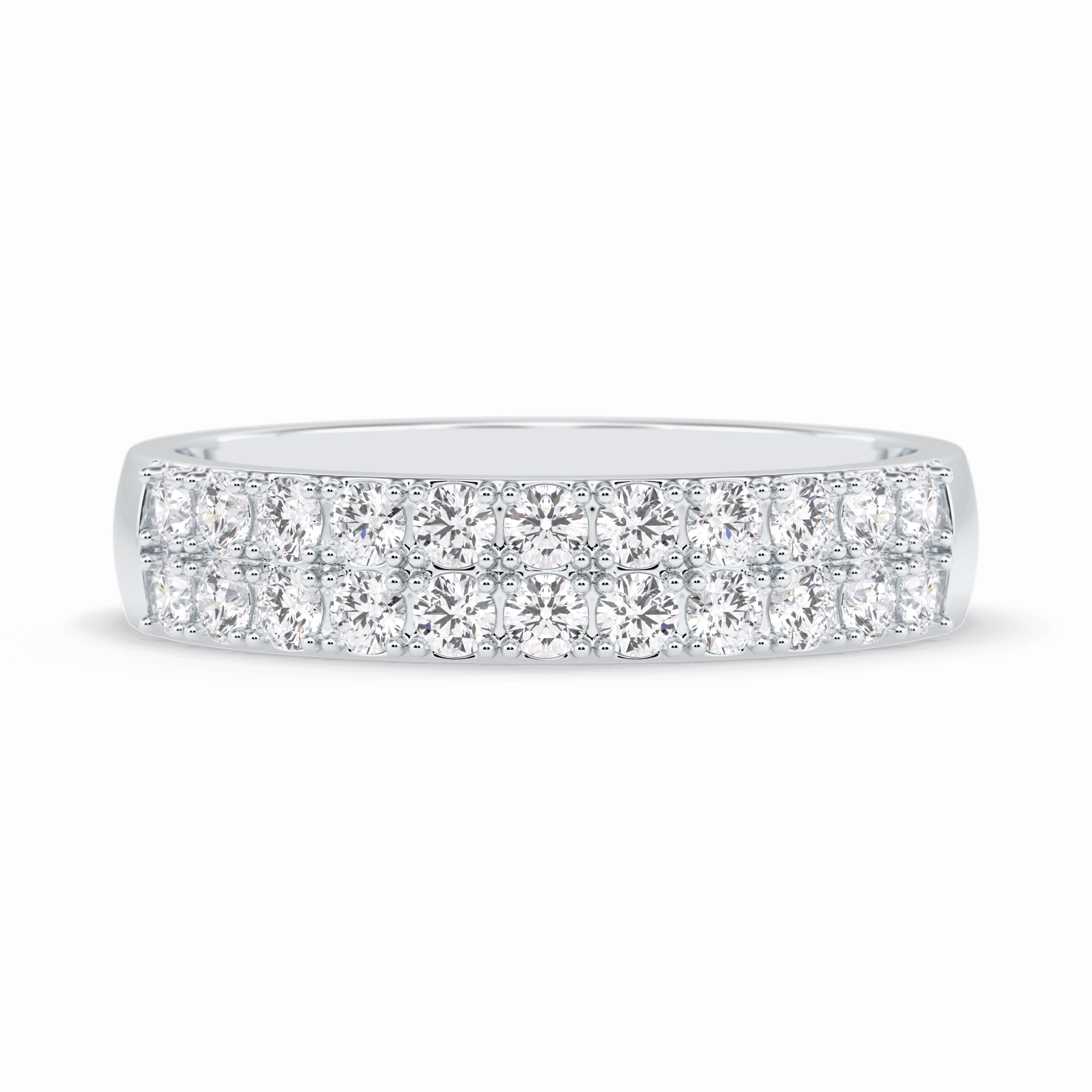 Celestial Echo 0.77 Carat Round VS1 Lab-Grown Wedding Band in 18K White Gold