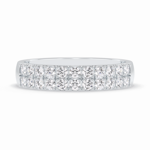 Celestial Echo 0.77 Carat Round VVS1 Lab-Grown Eternity Wedding Band in 18K Gold