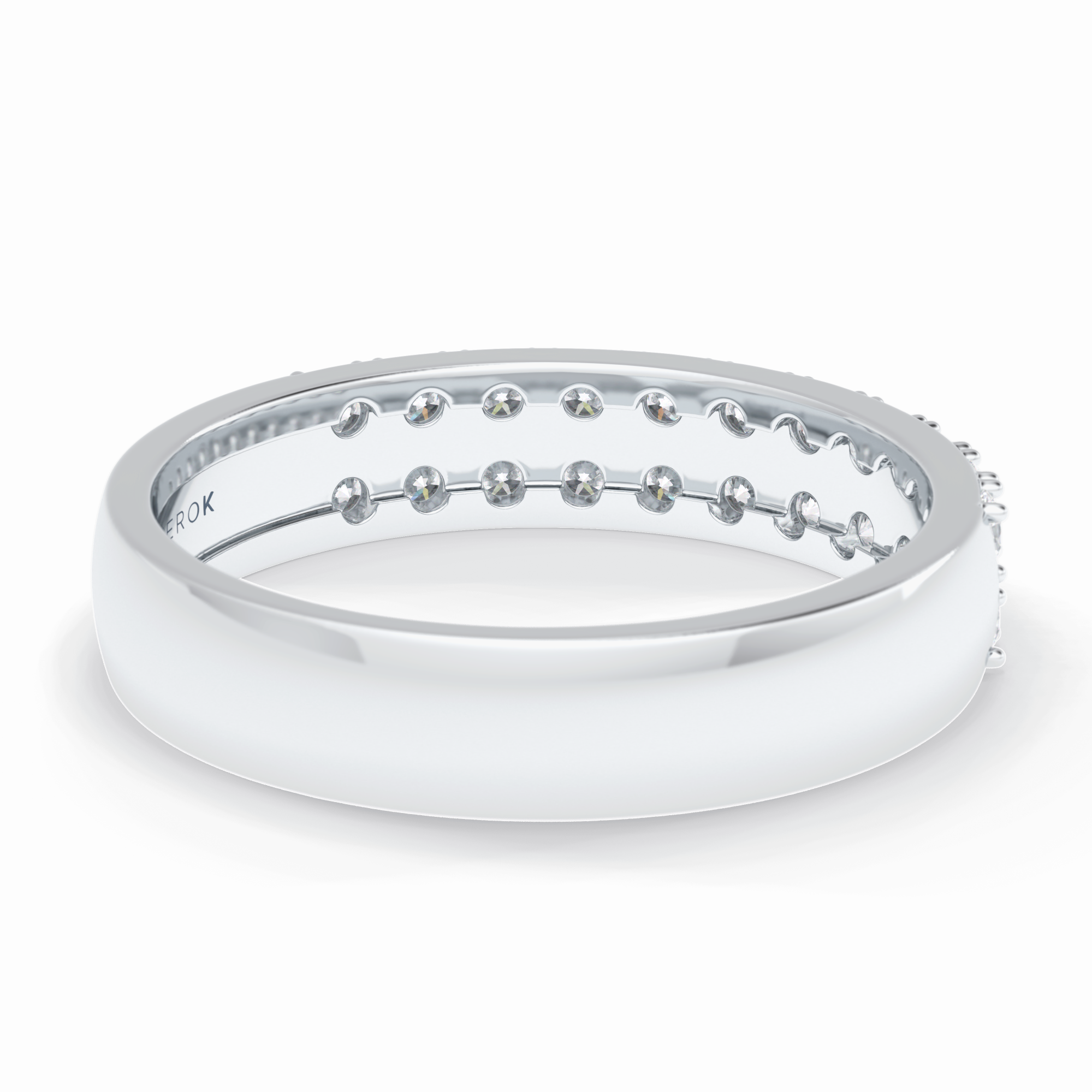 Celestial Echo 0.77 Carat Round VS1 Lab-Grown Wedding Band in 18K White Gold