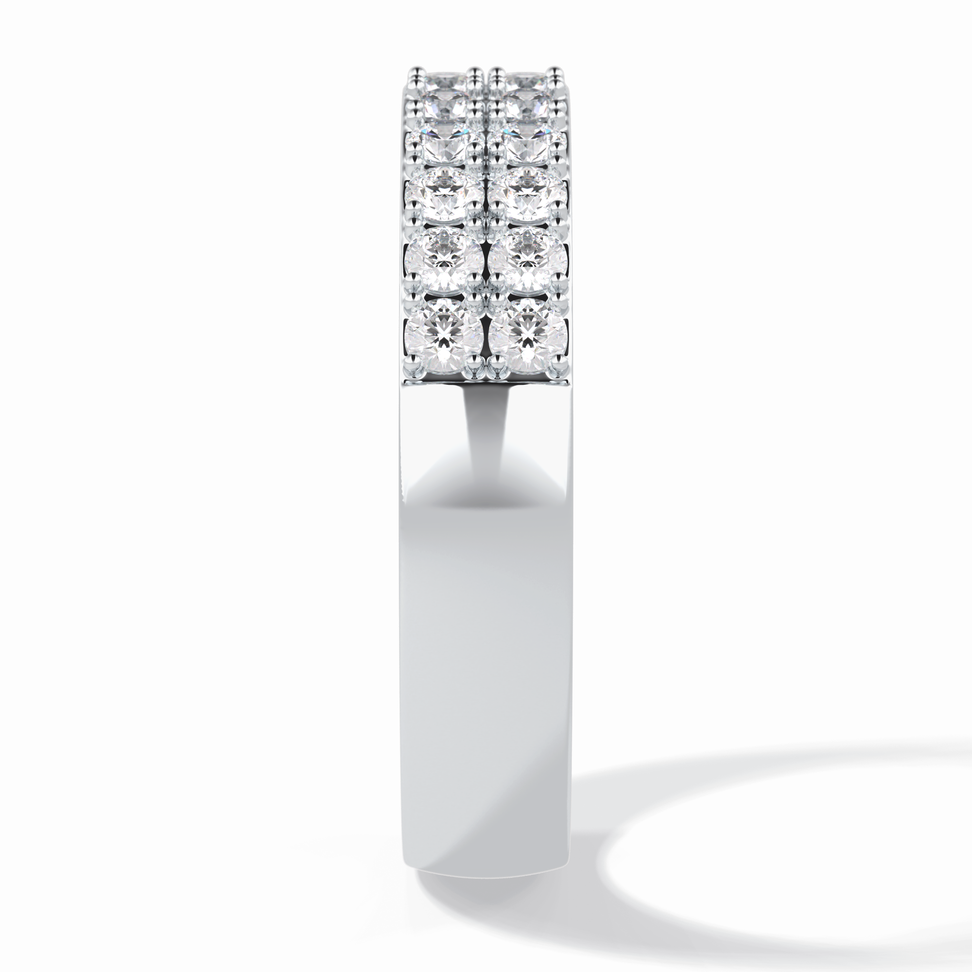 Celestial Echo 0.77 Carat Round VS1 Lab-Grown Wedding Band in 18K White Gold