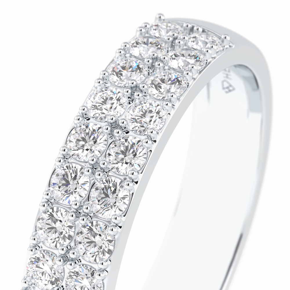 Celestial Echo 0.77 Carat Round VS1 Lab-Grown Wedding Band in 18K White Gold