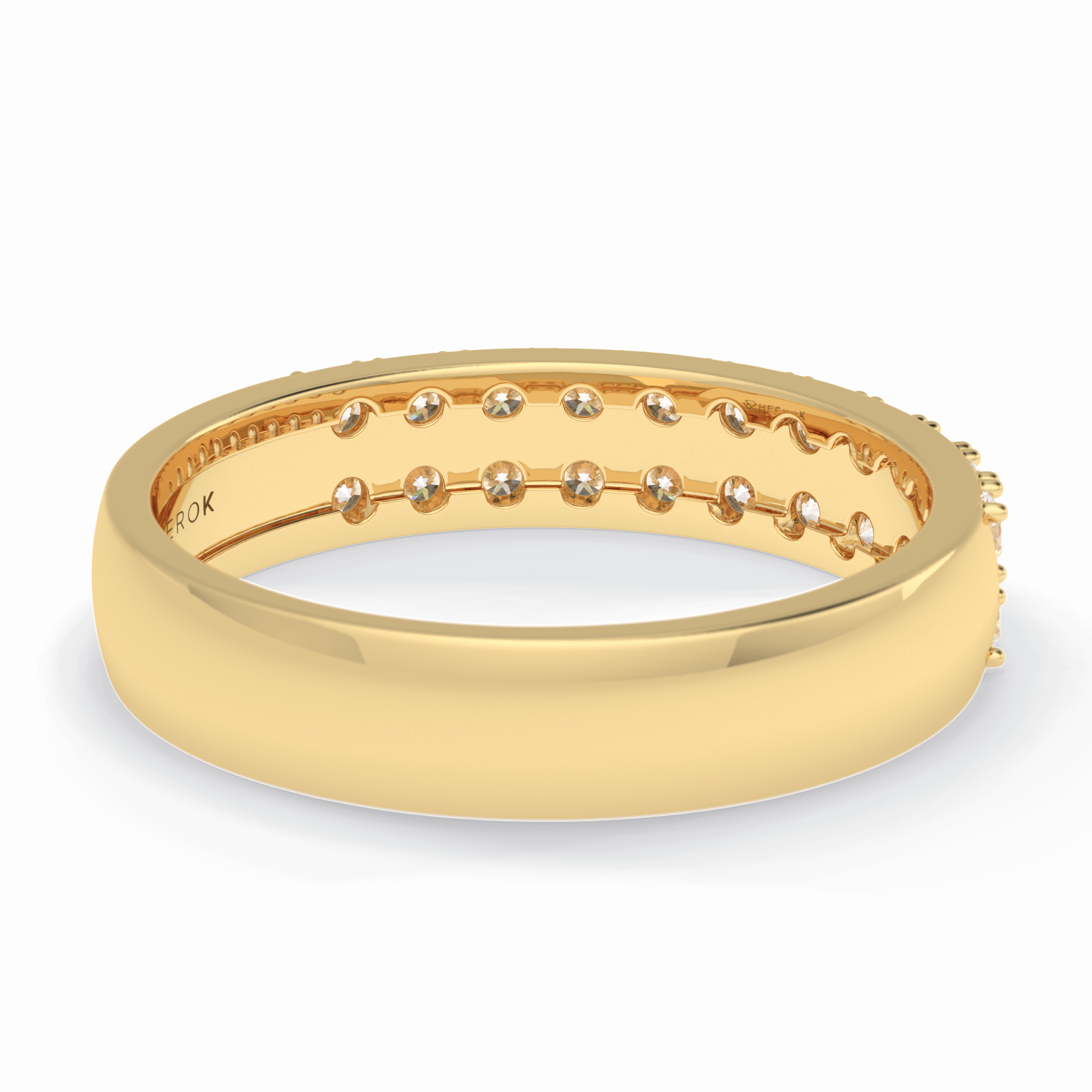 Celestial Echo 0.77 Carat Round VS1 Lab-Grown Wedding Band in 18K Yellow Gold