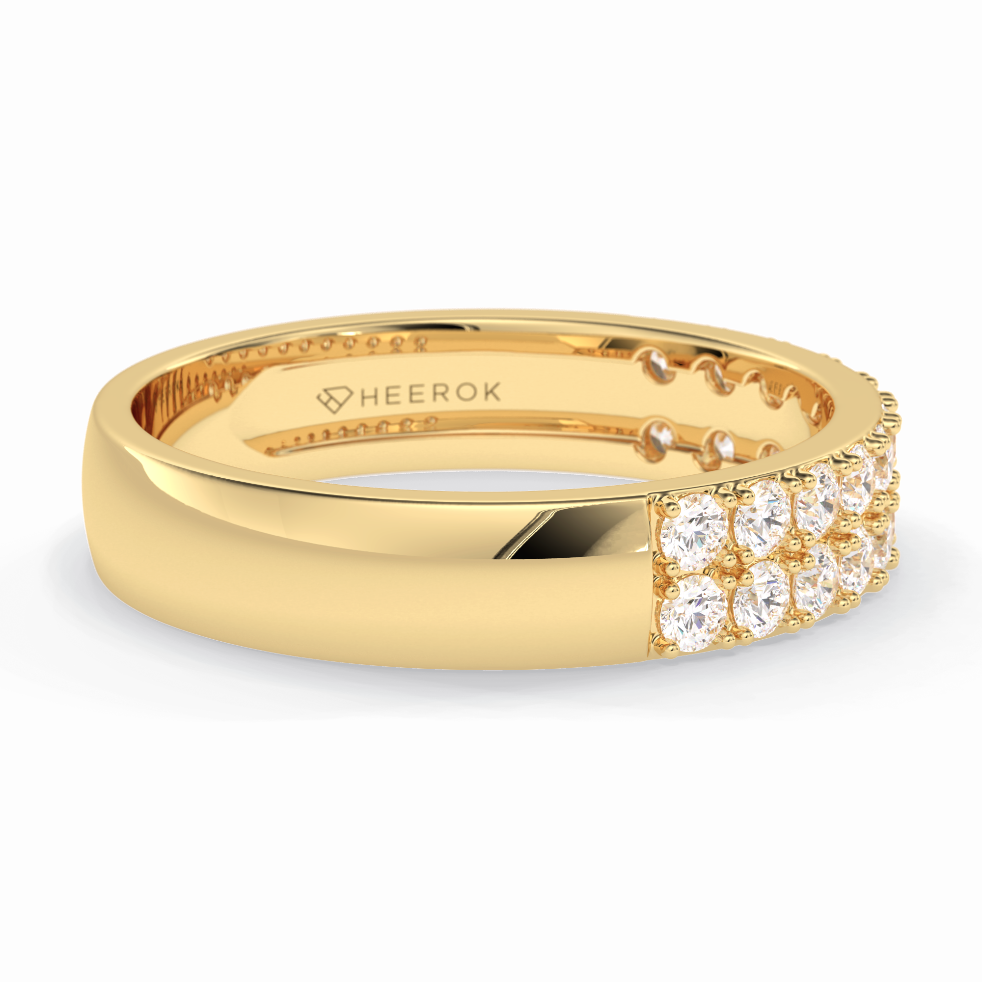 Celestial Echo 0.77 Carat Round VS1 Lab-Grown Wedding Band in 18K Yellow Gold