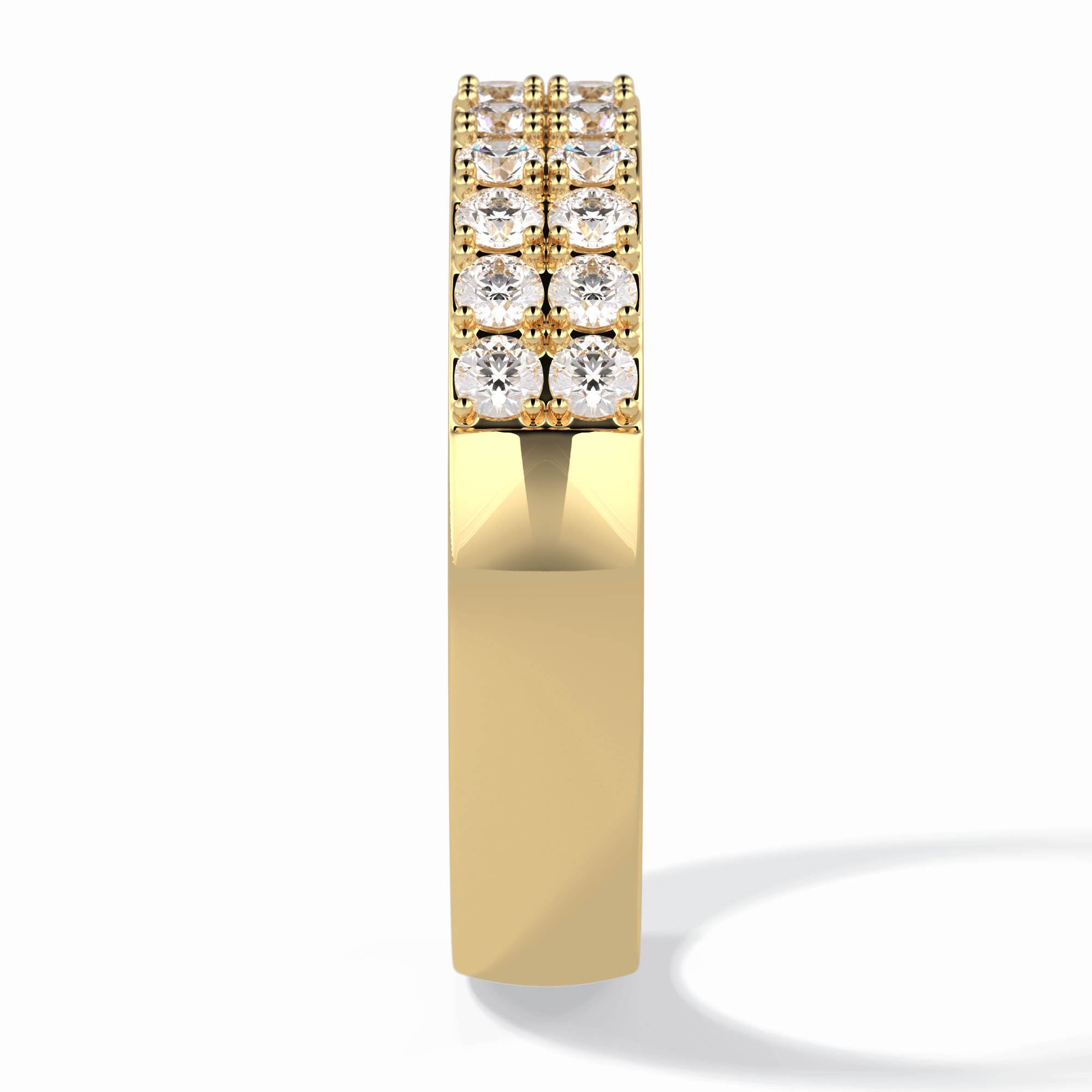 Celestial Echo 0.77 Carat Round VS1 Lab-Grown Wedding Band in 18K Yellow Gold