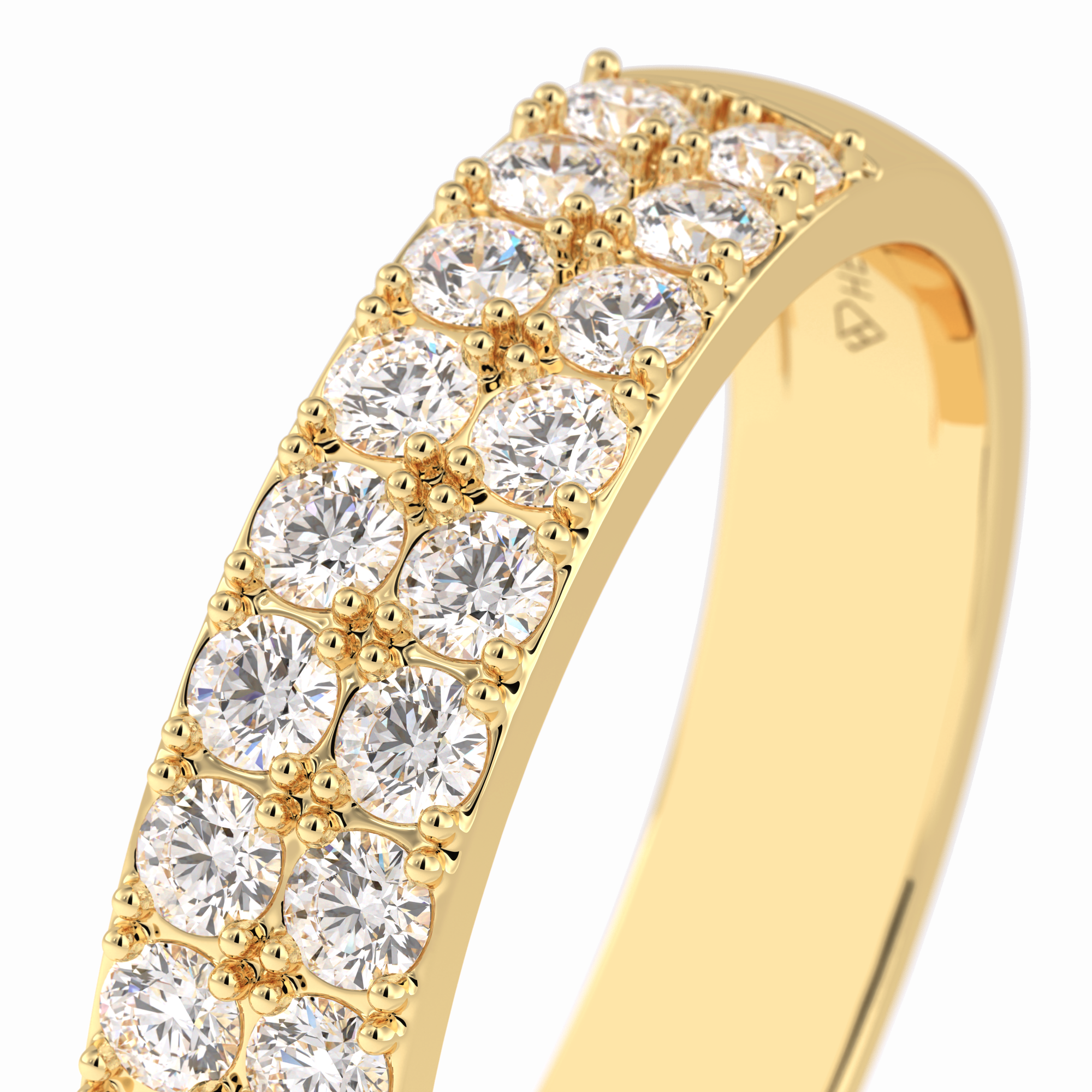 Celestial Echo 0.77 Carat Round VS1 Lab-Grown Wedding Band in 18K Yellow Gold