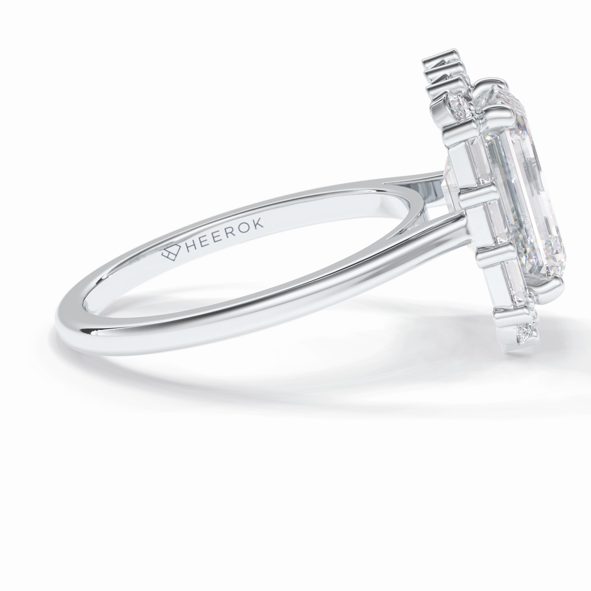 Celestial Portal 2.92 Carat Emerald VS1 Lab-Grown Halo Engagement Ring in 18K White Gold