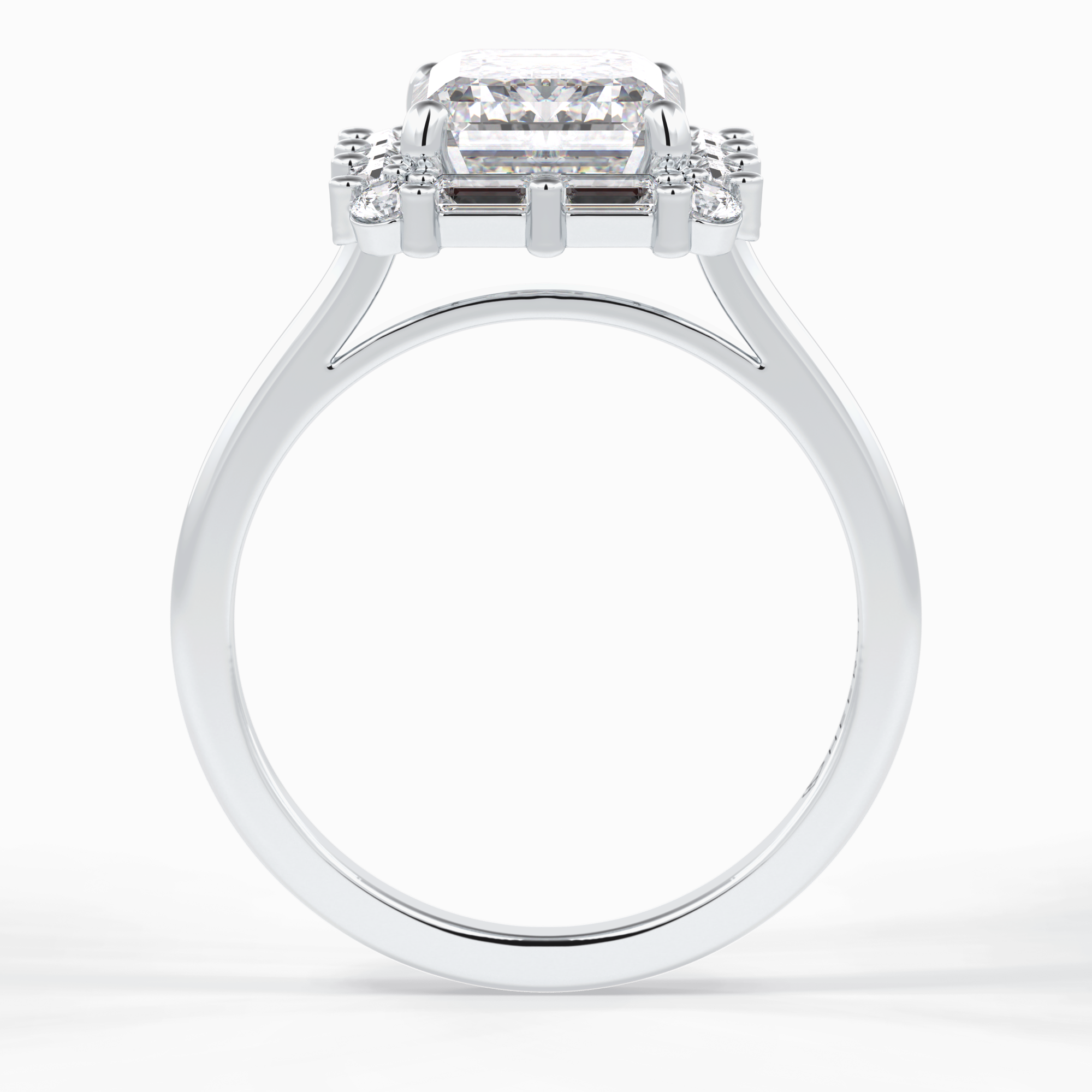 Celestial Portal 2.92 Carat Emerald VS1 Lab-Grown Halo Engagement Ring in 18K White Gold