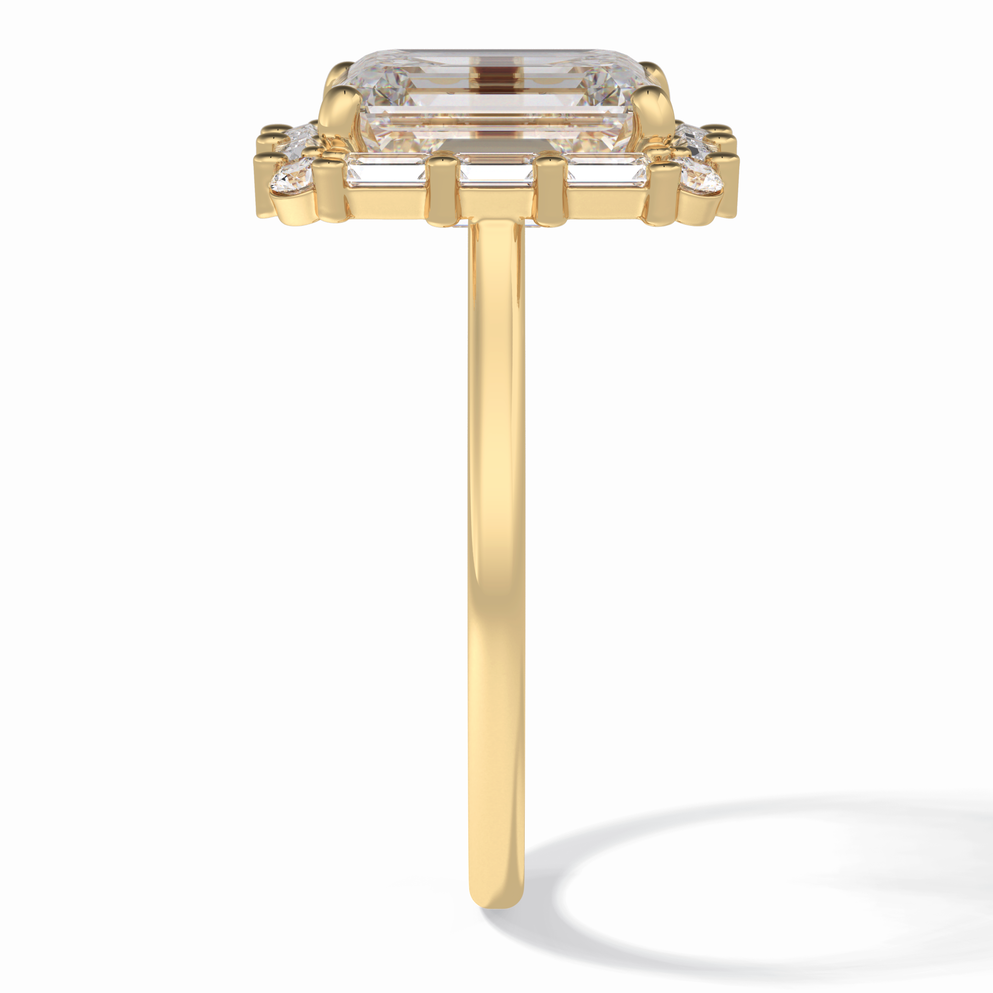 Celestial Portal 2.92 Carat Emerald VS1 Lab-Grown Halo Engagement Ring in 18K Yellow Gold