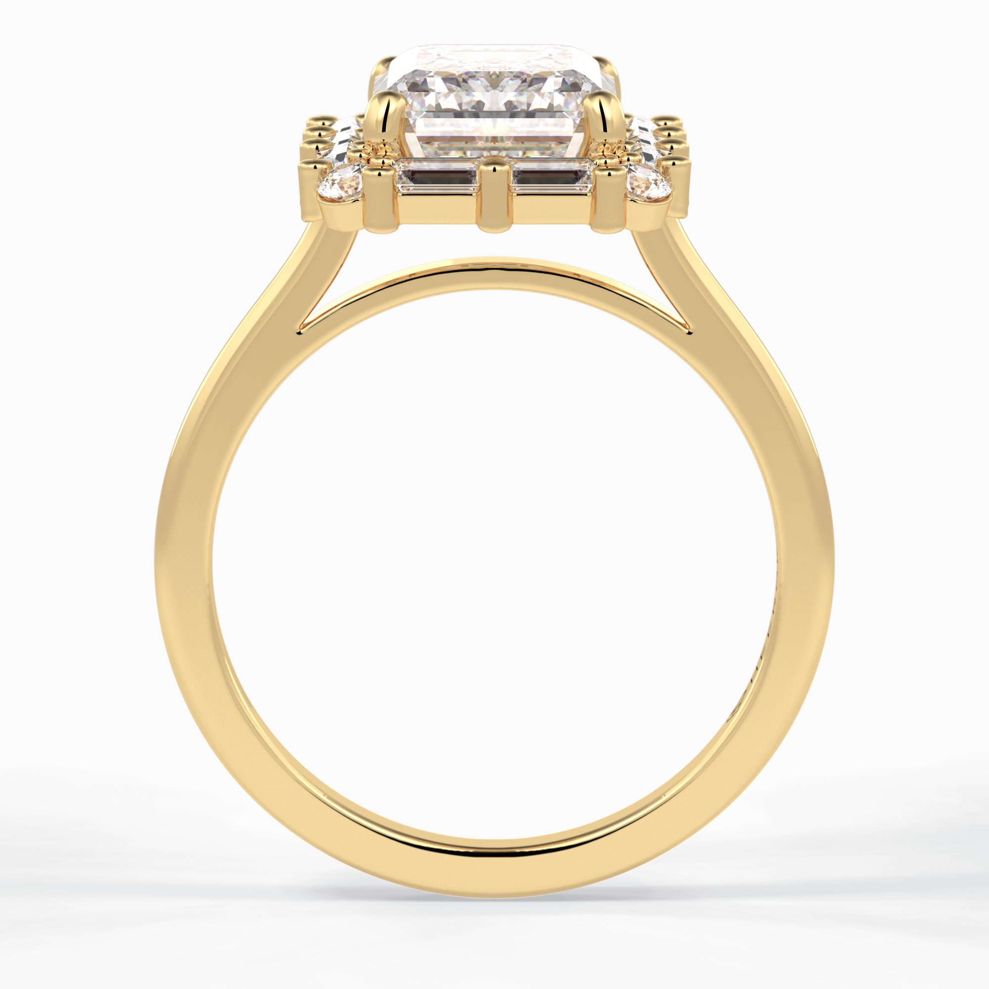 Celestial Portal 2.92 Carat Emerald VS1 Lab-Grown Halo Engagement Ring in 18K Yellow Gold