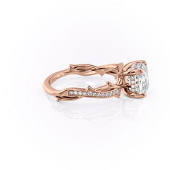 Celestial Radiance 2 Carat VVS1 Lab-Grown Cushion Pave Engagement Ring in 18K Rose Gold Right View
