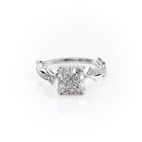 Celestial Radiance 2 Carat VVS Lab-Grown Cushion Pave Engagement Ring in 18K Gold