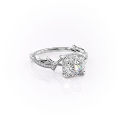 Celestial Radiance 2 Carat VVS1 Lab-Grown Cushion Pave Engagement Ring in 18K White Gold Right Cross View