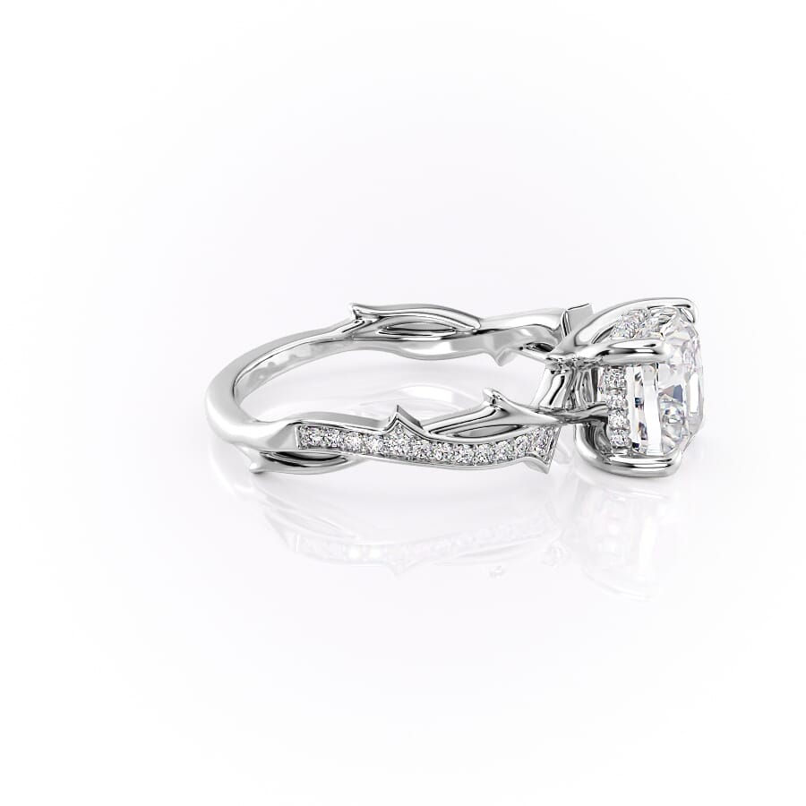 Celestial Radiance 2 Carat VVS1 Lab-Grown Cushion Pave Engagement Ring in 18K White Gold Right View