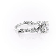 Celestial Radiance 2 Carat VVS1 Lab-Grown Cushion Pave Engagement Ring in 18K White Gold Right View