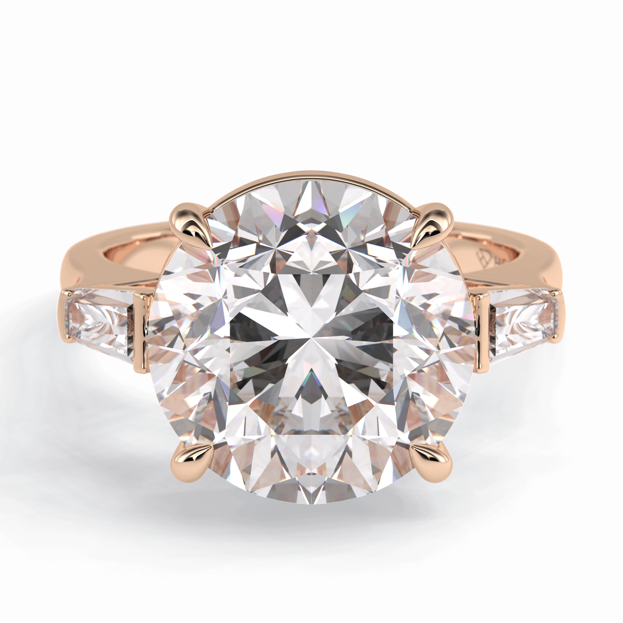Celestial Spark 7.49 Carat Round VS1 Lab-Grown Three Stone Engagement Ring in 18K Rose Gold